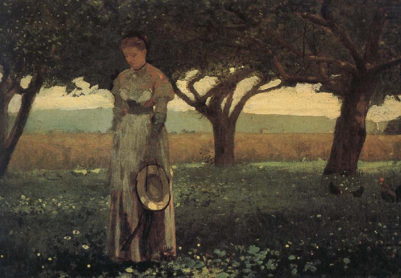 The girl in the orchard, Winslow Homer
